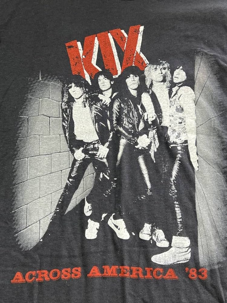 Amazon.co.jp: 83年ツアーKIX ハードロックバンド Tシャツ